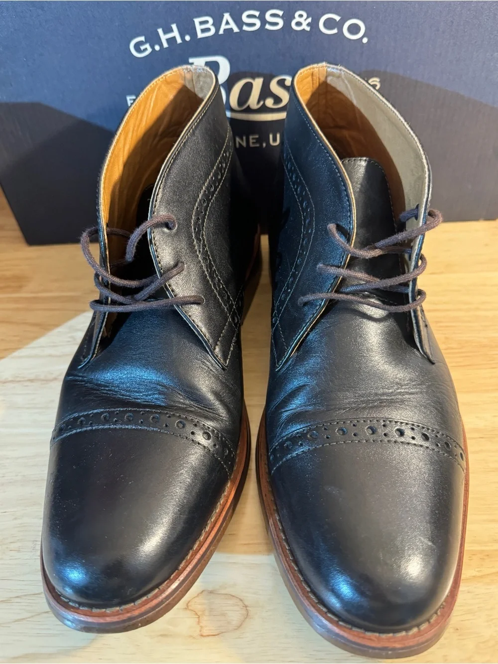 G.H. Bass & Co. Black Leather Chukka Brady Boots Size 8D